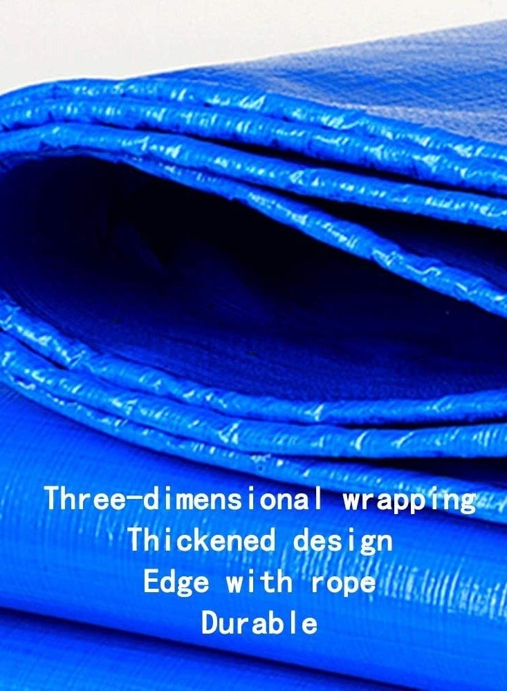 قماش تخييم خارجي متعدد الأغراض، مظلة واقية من الشمس (أزرق/أحمر) (المقاس: 3 أمتار × 5 أمتار) - Image 3