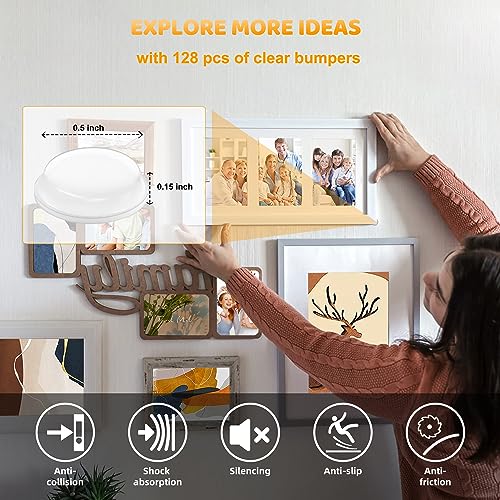 FURNIMATE Cabinet Door Bumper 128PCS- Cabinet Bumpers Clear, Cabinet Stoppers Rubber Bumpers for Cabinet Doors Cushions Soft Close Sound Dampening 1/2 inch - Image 5