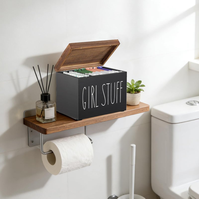 Black Tampon Container Box Sanitary Napkin Holder ABS Material Organizer Storage Display - Image 4