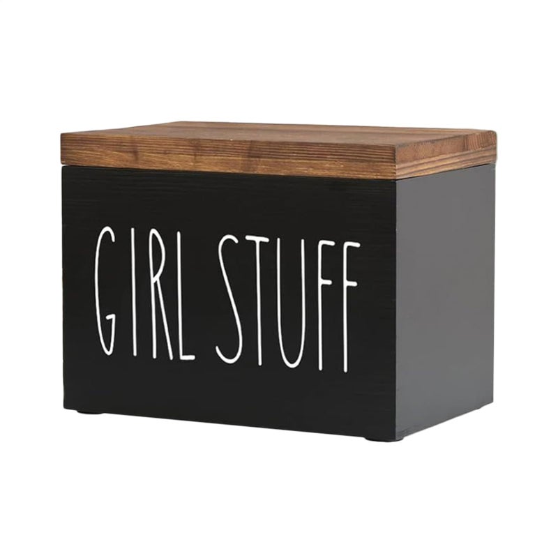 Black Tampon Container Box Sanitary Napkin Holder ABS Material Organizer Storage Display - Image 2