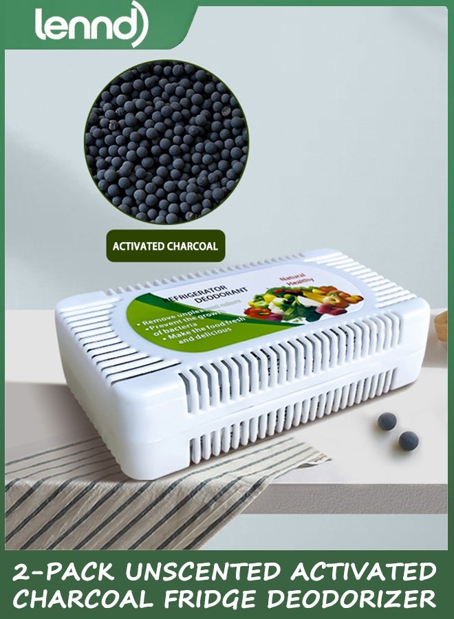 LENND 2-Pack Unscented Activated Charcoal Fridge Deodorizer - More Effective Than Baking Soda - Image 2