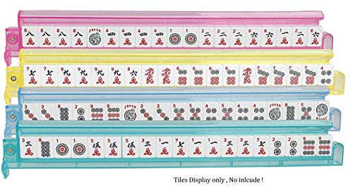 HNDTEK Acrylic Mahjong Mah Jongg Rack and Pusher Combo Mah Jong Combo Racks Multi Color Set of 4 - Image 5