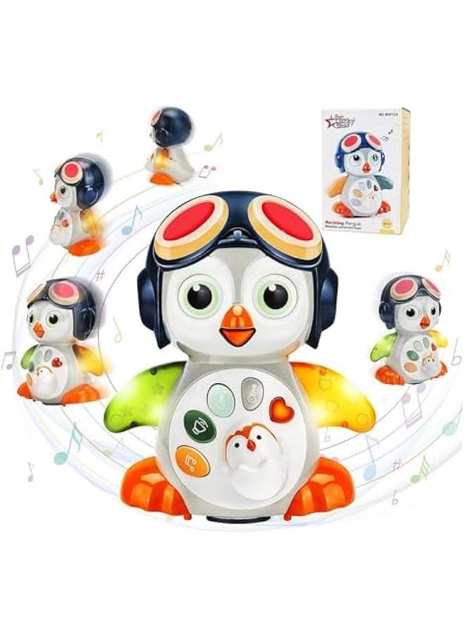 HOOKOR Baby Musical Toys for 12-36 Months - Swinging Penguin Crawling Toys with Music and Lights Sound Interactive Toddlers 1 Year Old Gifts Girl Boy  - Image 1