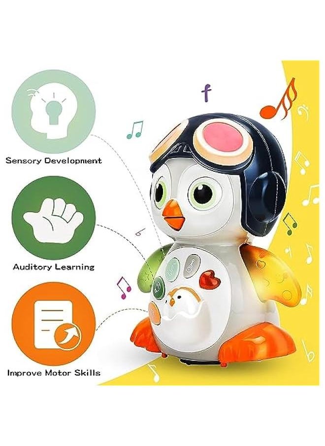 HOOKOR Baby Musical Toys for 12-36 Months - Swinging Penguin Crawling Toys with Music and Lights Sound Interactive Toddlers 1 Year Old Gifts Girl Boy  - Image 2