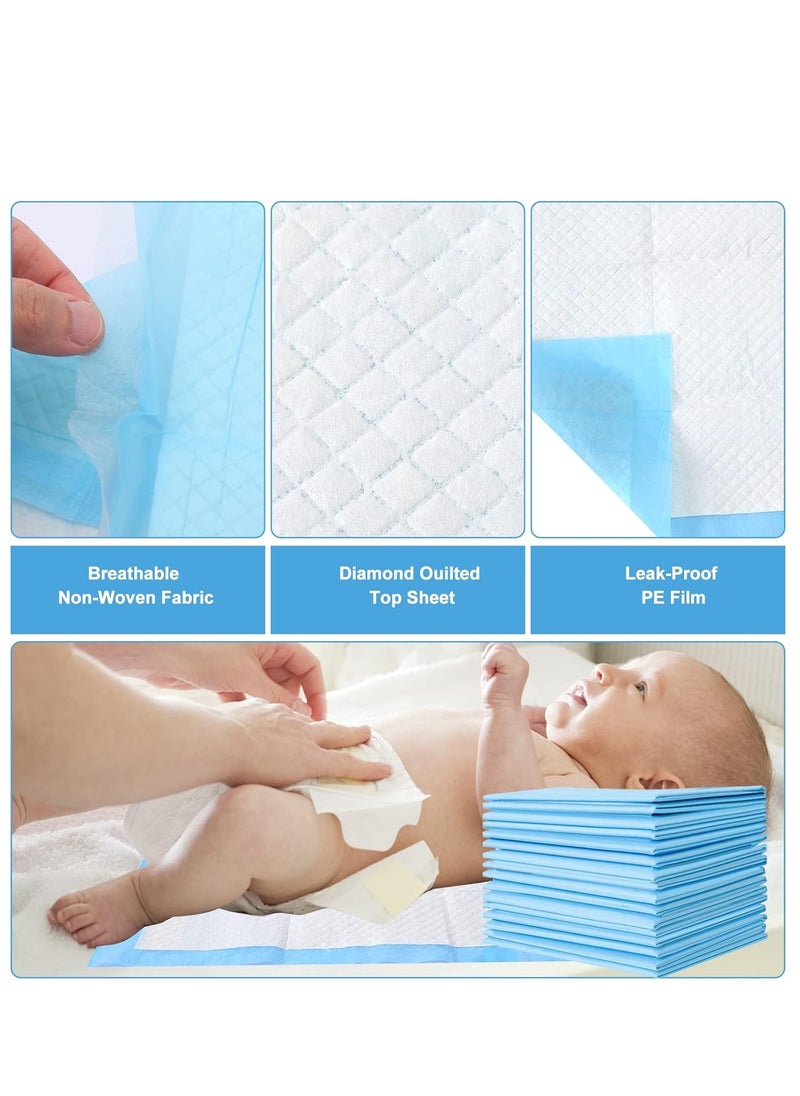 Baby Disposable Changing Pad, 40/80/120 Count Thicken and High Absorb Incontinence Changing Pad with Breathable, Waterproof, Soft Non-Woven Fabric