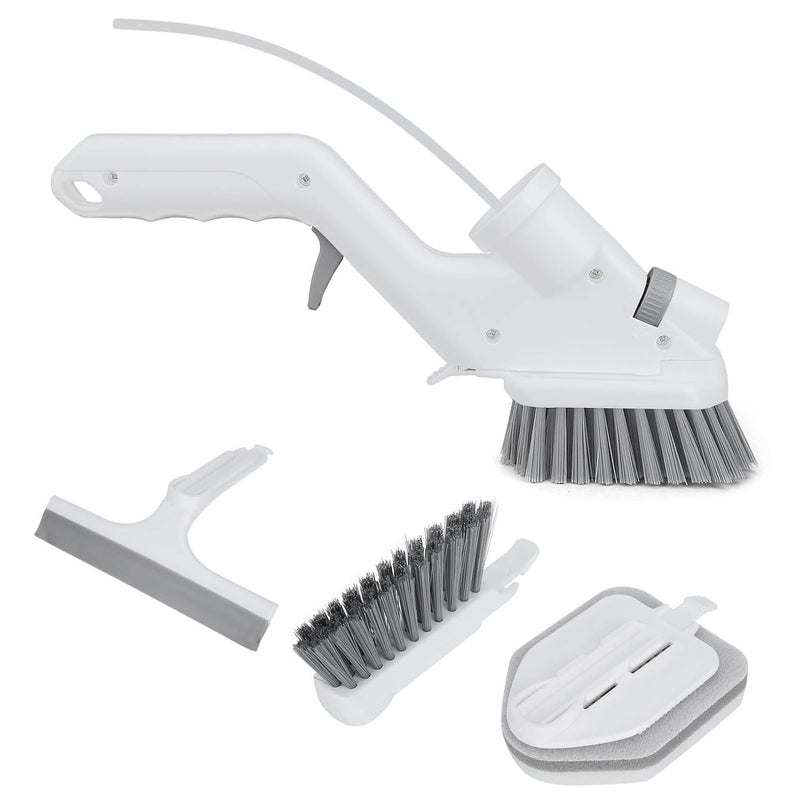 LOOKMINT Multi-Function Window Cleaning Set, 4-Piece Kit with Brush, Squeegee, Sponge and Gap Cleaner, White - Image 1