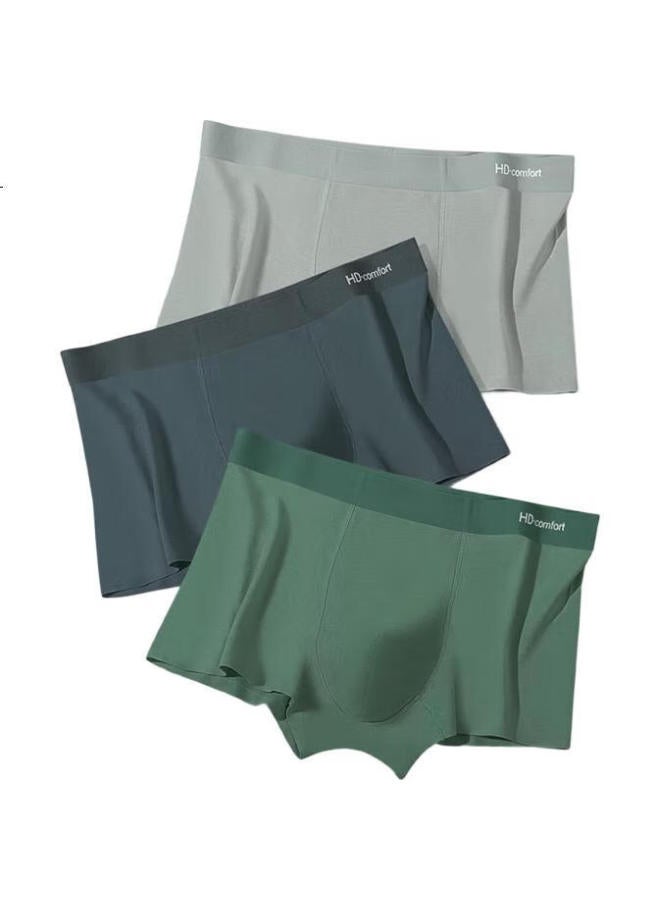 Hongdou Men'S 40S Smooth Modal 7A Antibacterial Pure Cotton Crotch 3-Pack Boxer Briefs【New In Spring/Summer 25】 - Image 2
