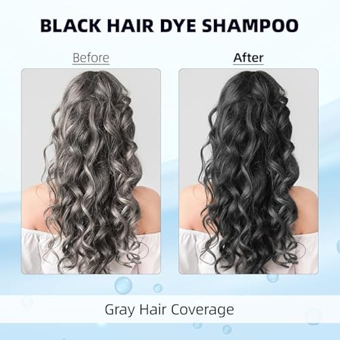 Ivnil BLACK HAIR DYE SHAMPOO HAIR COLOUR BLACK HAIR DYE SHAMPOO 3-IN-1 FOR MEN AND WOMEN, HAIR COLOUR SHAMPOO AGAINST GREY HAIR COLOUR SHAMPOO - Image 2