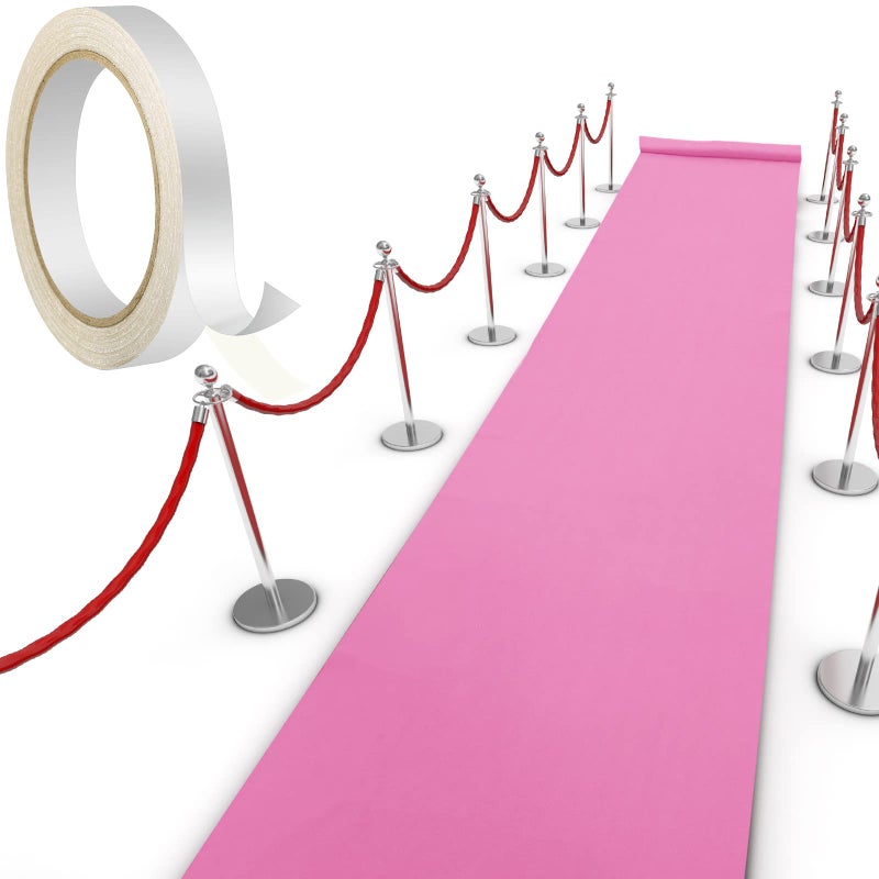 Shappy Pink Carpet Runner Rug for Party 55gsm Thickness with Carpet Tape Hallway Rug for Graduate Wedding Party Dance Floor Outdoor Accessories4 x 164 feet