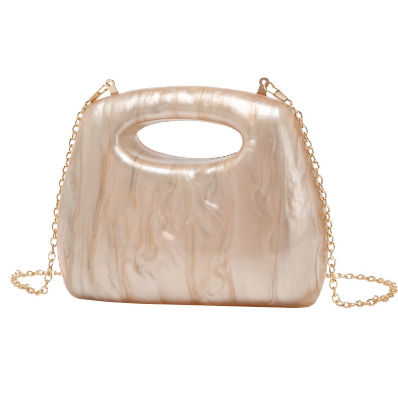 New Women'S Vintage Marble Dinner Bag Fashionable Atmospheric Evening Bag Vintage Clutch Bag Chain Shoulder - Image 3