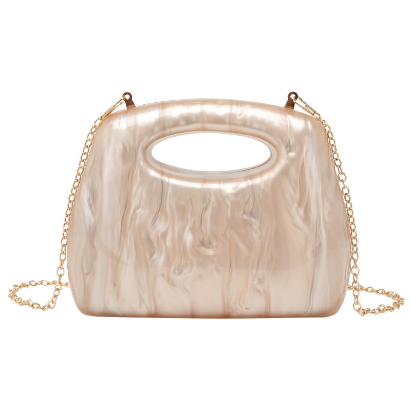New Women'S Vintage Marble Dinner Bag Fashionable Atmospheric Evening Bag Vintage Clutch Bag Chain Shoulder - Image 2