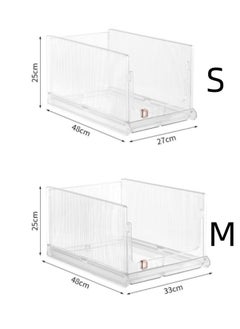 GGEROU 1-Piece Clear Plastic Stackable Clothes Storage Foldable Pull Out Drawers Bins for Closet, 27*48*25cm  - Image 3