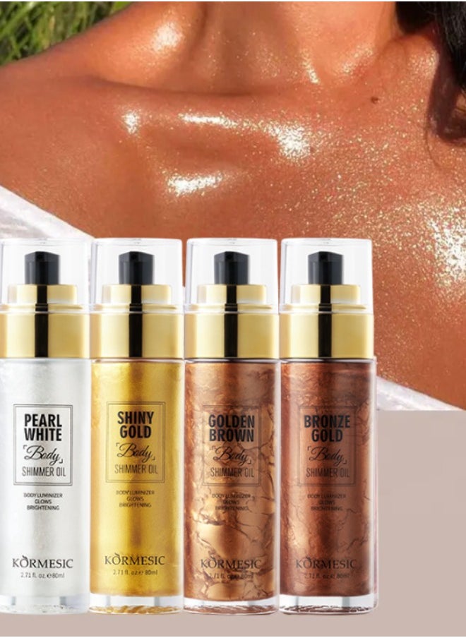 Glitter Body Oil, Moisturizing Lightweight Glitter Glow Illuminator, Non-stick Body Glow Liquid Highlighter Makeup Your Skin, Smooth Liquid Spray Summer Body Illuminator - Gold - pzsku/Z4B950F0DD32E69A4AC49Z/45/_/1729144653/2ba8b1f7-bf63-4de0-b46e-686830d1c36a