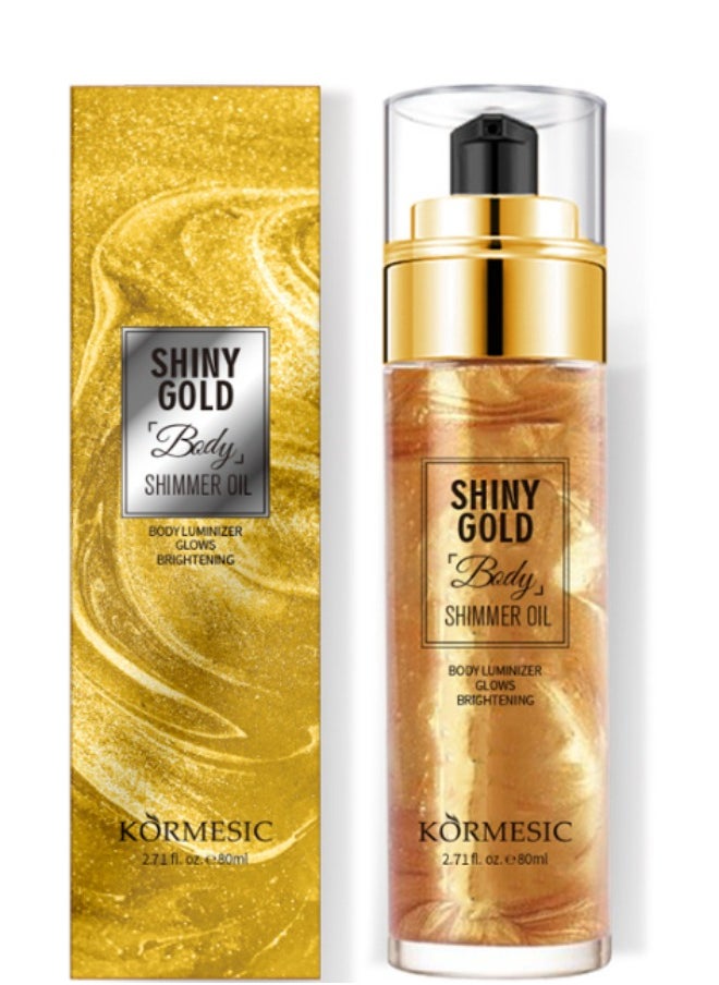 Glitter Body Oil, Moisturizing Lightweight Glitter Glow Illuminator, Non-stick Body Glow Liquid Highlighter Makeup Your Skin, Smooth Liquid Spray Summer Body Illuminator - Gold - pzsku/Z4B950F0DD32E69A4AC49Z/45/_/1729144714/a9c17b55-d506-4748-ba76-14f5d874e37d