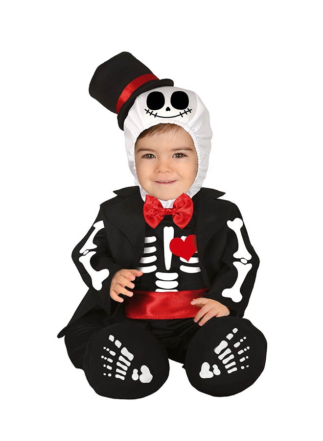 Fiestas Guirca Baby Mister Skeleton Baby Costume 18-24 Months, Costume includes: Hood with Hat, Jumpsuit with Jacket and Bow Tie, Feet