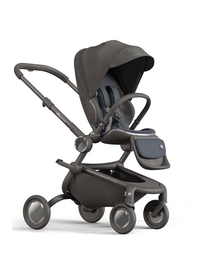 Mima Creo Stroller, Suitable From Birth Up To 22 Kg, Basket With 5 Kg Capacity, Adjustable Footrest, Compact Fold With Automatic Folding Seat, Foldable Handlebar With Telescopic System, UPF 50+ Canopy Fabric  - Black - Image 1