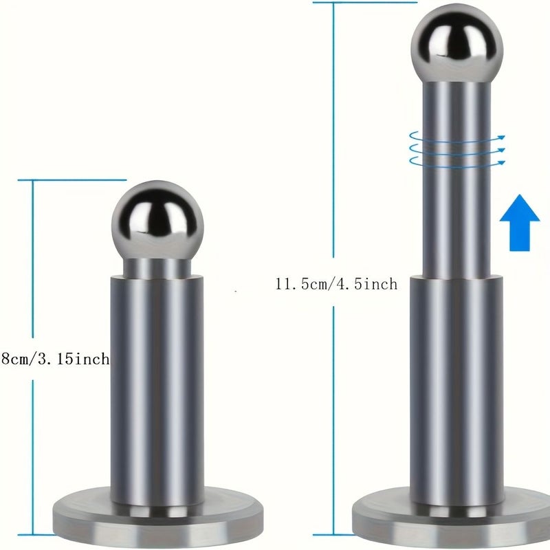 Silvery Heavy Duty Magnetic Door Stopper Fireproof 304 Stainless Steel Adjustable Wall Floor Mounted - Image 2