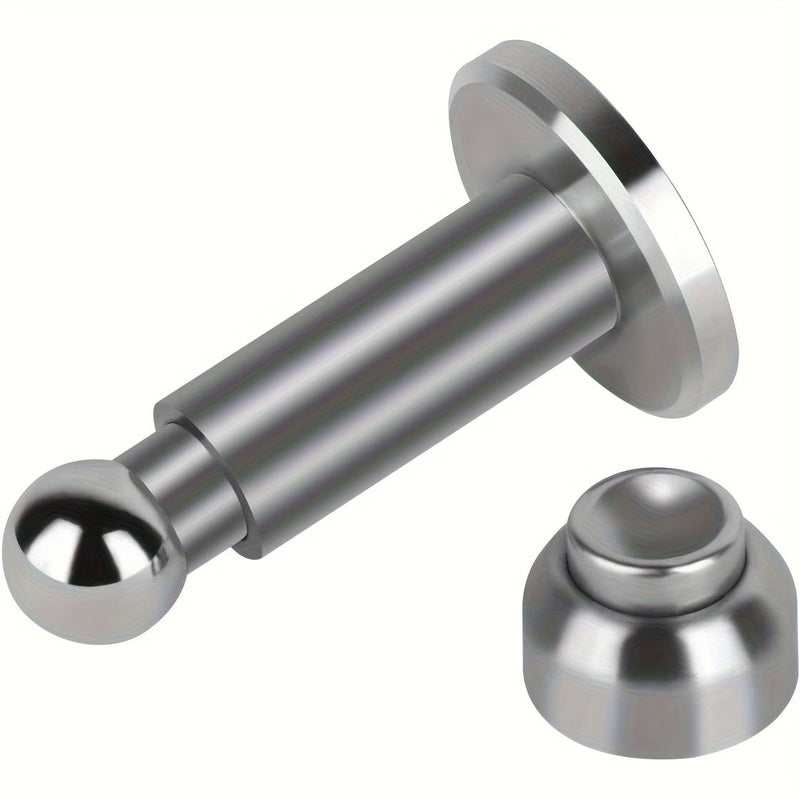 Silvery Heavy Duty Magnetic Door Stopper Fireproof 304 Stainless Steel Adjustable Wall Floor Mounted - Image 1