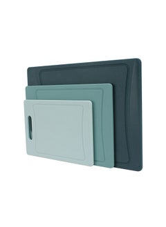 COOK WITH COLOR COOK WITH COLOR Non-Slip Cutting Board Set - Kitchen Essentials with Easy Grip Handle for Meat, Veggies, and Fruits, 3 Cutting Boards, Teal  - Image 1