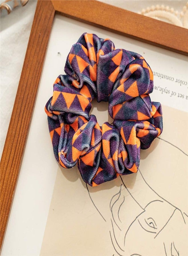 DINPREY 6 Pcs Halloween Scrunchies for Hair Halloween Hair Ties Accessories, Velvet Scrunchy Purple Hair Scrunchies for Woman Girls, Thanksgiving Gift Hair Bands Ponytail Holders for Halloween Costume Party - Image 5