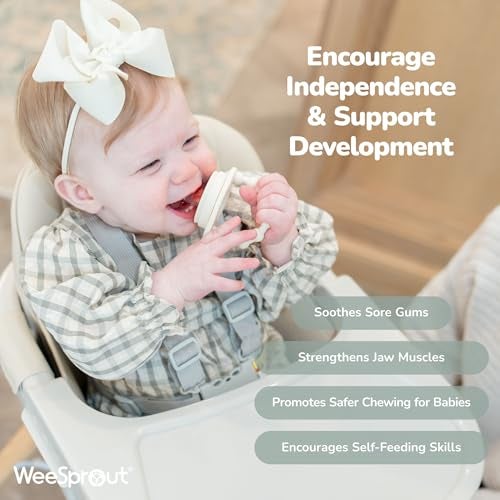 WeeSprout Baby Food Feeder Set - 2 Silicone Feeders & Reusable Freezer Tray with Lid - BPA-Free Fresh Fruit & Veggie Pacifier for Babies & Toddlers - Double as Teething Toys - Dishwasher Safe - Image 4