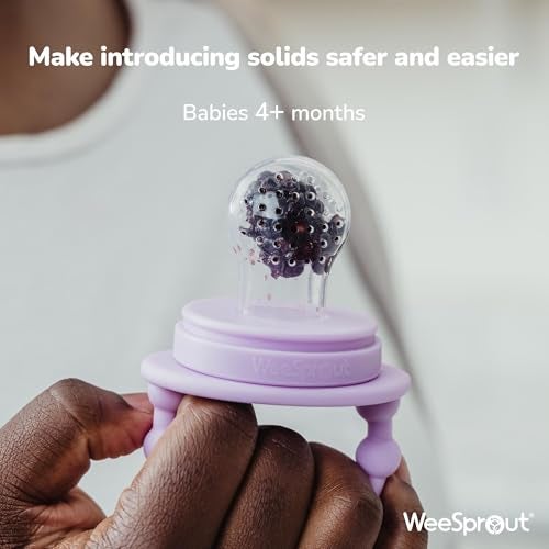WeeSprout Baby Food Feeder Set - 2 Silicone Feeders & Reusable Freezer Tray with Lid - BPA-Free Fresh Fruit & Veggie Pacifier for Babies & Toddlers - Double as Teething Toys - Dishwasher Safe - Image 5