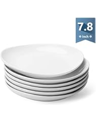 Sweese 151.001 Porcelain Dessert Salad Plates - 7.8 Inch - Set of 6, White - Image 1