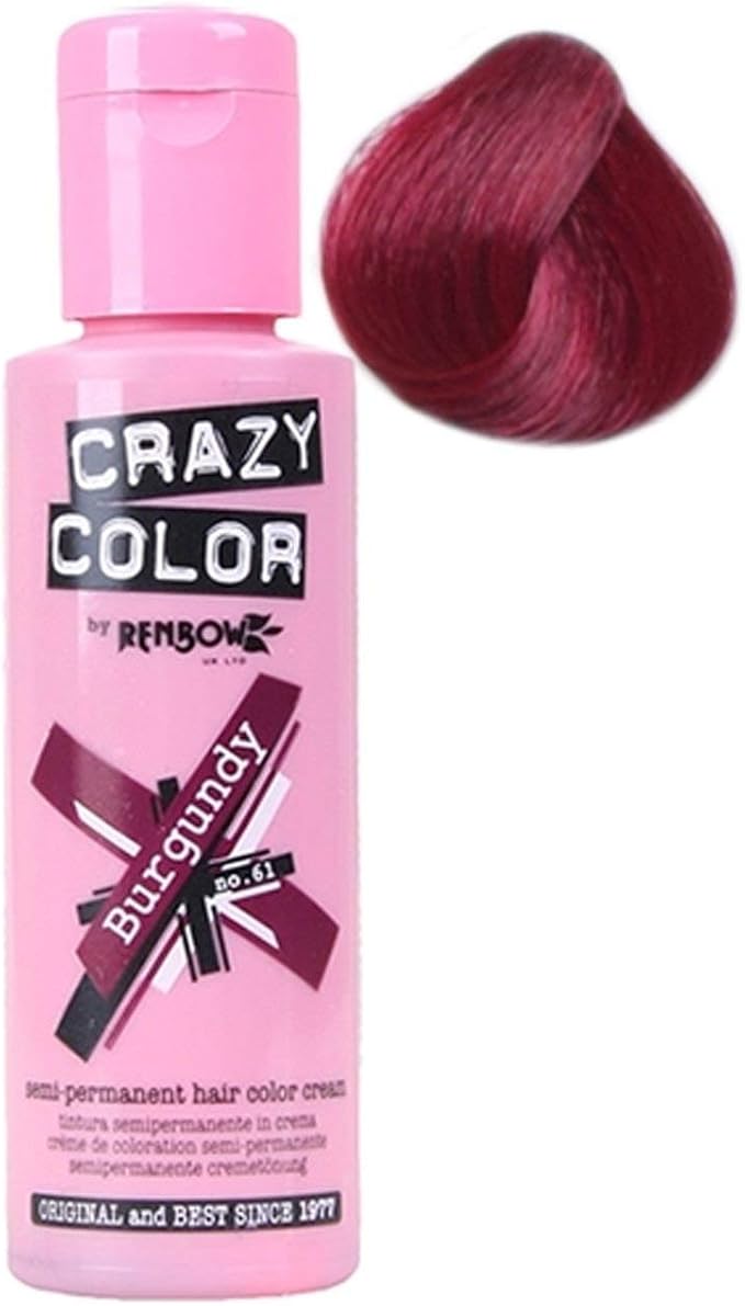 Crazy Color Aubergine SemiPermanent Hair Dye Highly Pigmented Deep WinePlum Conditioning Oil Nourishing Vegan Formula No Bleach or Ammonia 100ml
