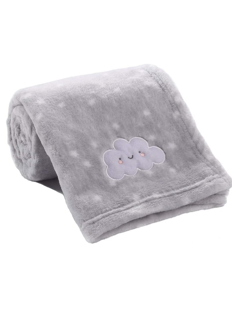 CREVENT - 76x102cm Cute Cozy Fluffy Warm Baby Blanket for Boys Infants Toddlers Bedding Crib Cot Stroller Baby Shower Birthday Newborn's Gift Grey Cloud - Image 1