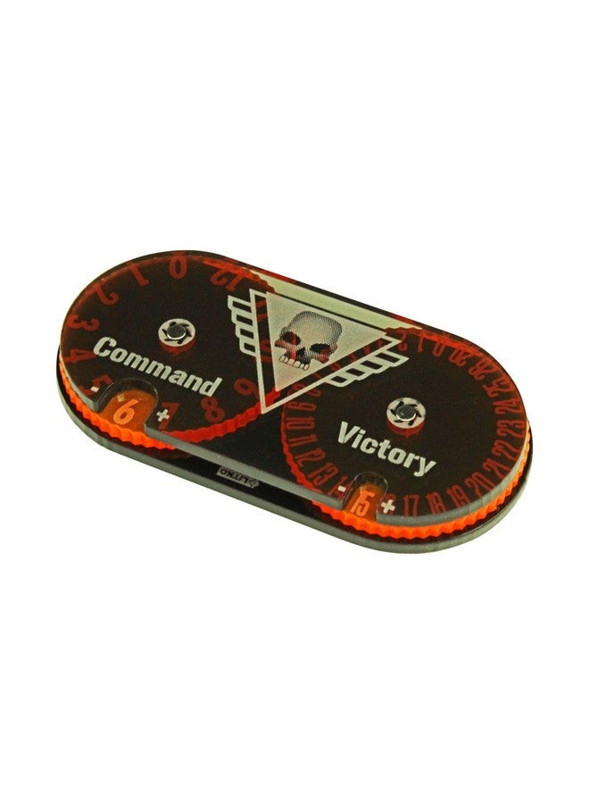 LITKO Command & Victory Point Tracker | Compatible with Warhammer 40K: Kill Team | Laser-Cut Acrylic Score Dial | Command (0-12) & Victory Points (0-30) Indicator | Fluorescent Orange/Translucent Grey - Image 1