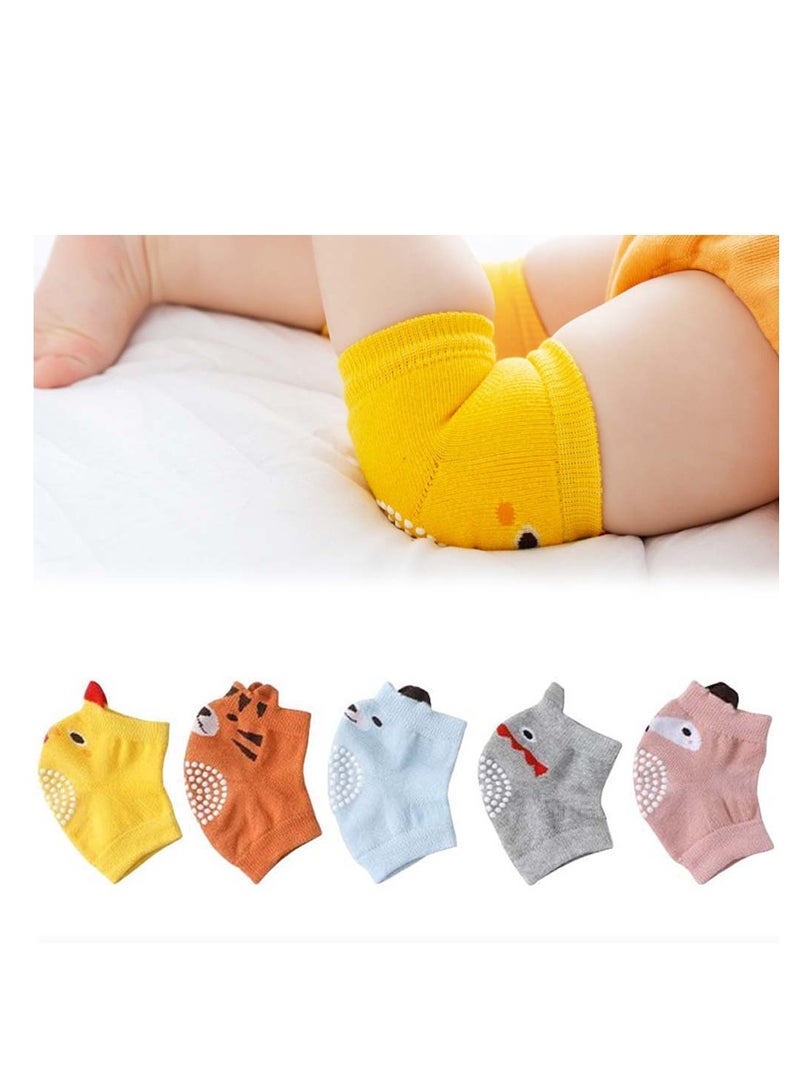 5 Pairs of Baby Knee Pads for Toddlers - Anti-Slip Crawling Protectors, Elastic Leg Warmers and Elbow Pads for Kids - Image 1