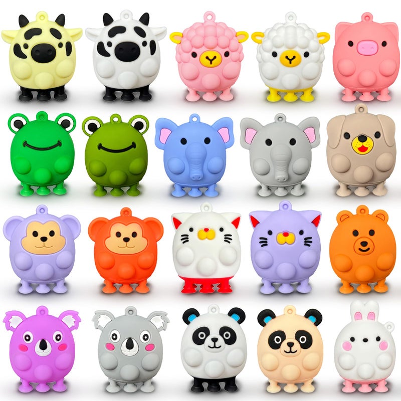 Asoulin 24PCS 3D Animal Pop Suction Toys Easter Gifts Party Favors for Kids 48 812 Easter Egg Fillers Goodie Bag Stuffer Classroom Treasure Box Toy Carnival Prizes Pinata Birthday Return Gift for Boys Girls - Image 3