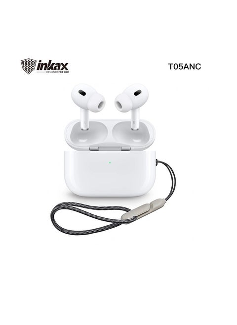سماعة أذن بلوتوث لاسلكية Inkax TWS T05ANC - بيضاء