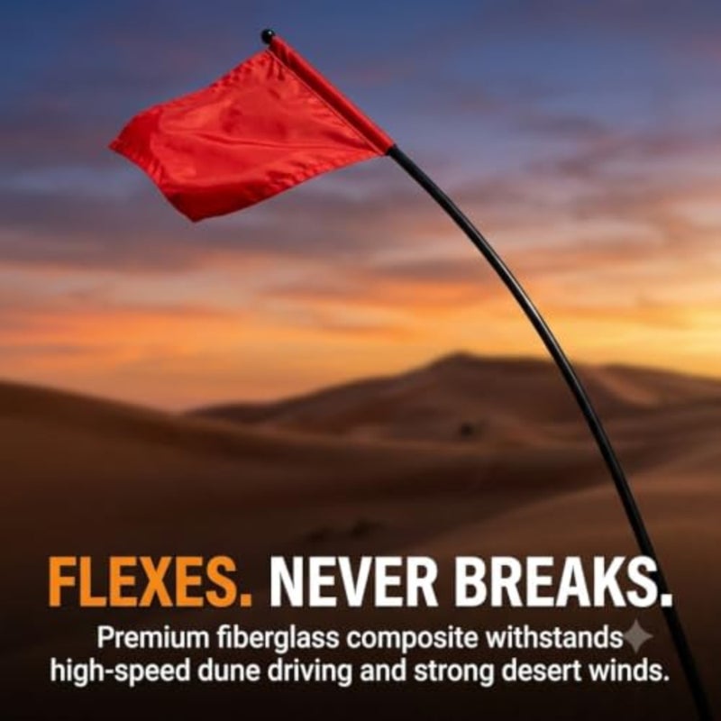 Artan Trading Off-Road Desert Flag Pole 9ft M12 Universal Mount + Storage Bag Centre Split Fiberglass Sand Dune Safety Flag for 4x4, ATV, Jeep, Patrol, Prado, Land Cruiser UAE - Image 4