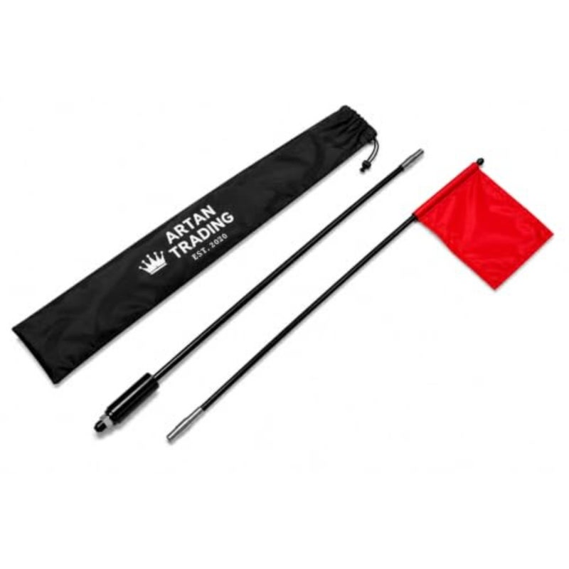 Artan Trading Off-Road Desert Flag Pole 9ft M12 Universal Mount + Storage Bag Centre Split Fiberglass Sand Dune Safety Flag for 4x4, ATV, Jeep, Patrol, Prado, Land Cruiser UAE - Image 1