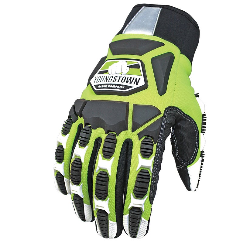 Youngstown Glove Company Youngstown Gloves Cut Resistant Titan XT Vibration & Impact Dampening Work Gloves For Men - Kevlar Lined, Puncture Resistant- Lime Green, Medium  - Image 1