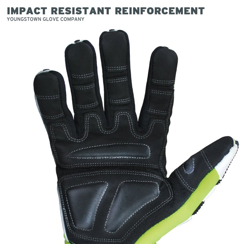Youngstown Glove Company Youngstown Gloves Cut Resistant Titan XT Vibration & Impact Dampening Work Gloves For Men - Kevlar Lined, Puncture Resistant- Lime Green, Medium  - Image 5