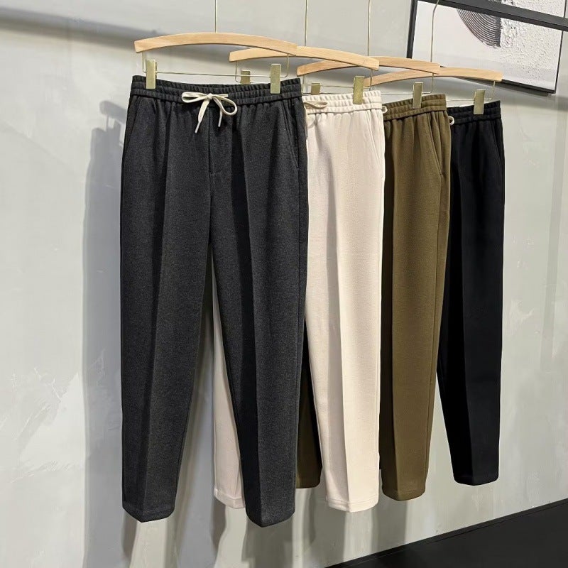 2023 Mens Straight Casual Pants Autumn Winter Grey  - Image 2