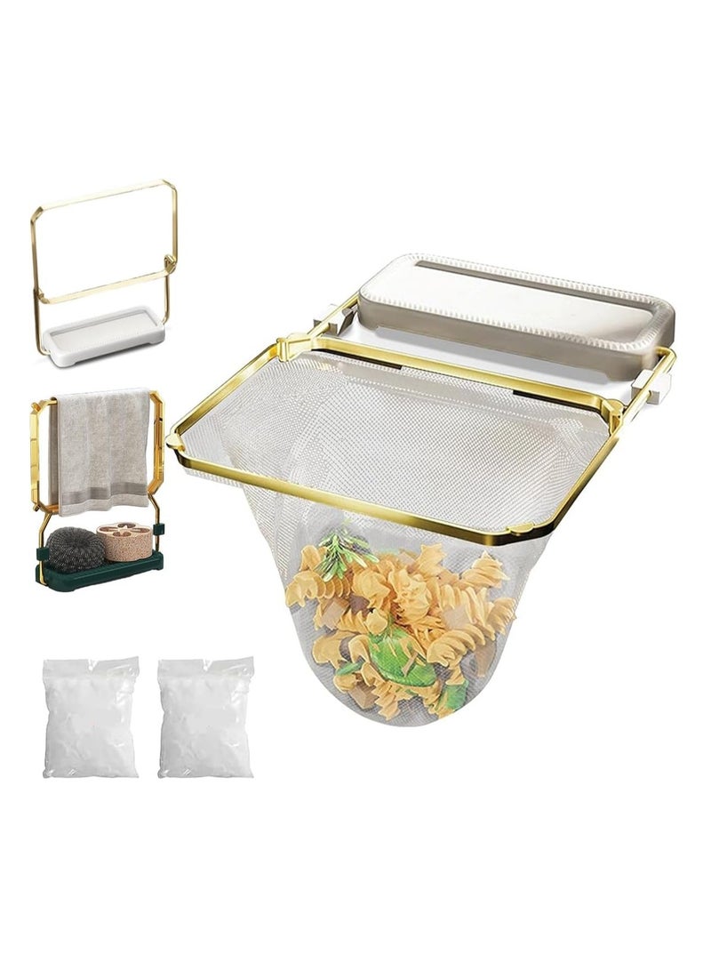 Relex Kitchen Sink Strainer Mesh Bag, 200 PCS Disposable Sink Filter Mesh Bag with Metal Holder, Kitchen Sink Strainer for Kitchen Waste Leftover and Leftovers Residue (White) - Image 3