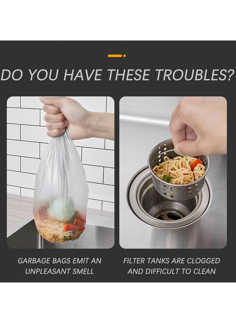 Relex Kitchen Sink Strainer Mesh Bag, 200 PCS Disposable Sink Filter Mesh Bag with Metal Holder, Kitchen Sink Strainer for Kitchen Waste Leftover and Leftovers Residue (White) - Image 2