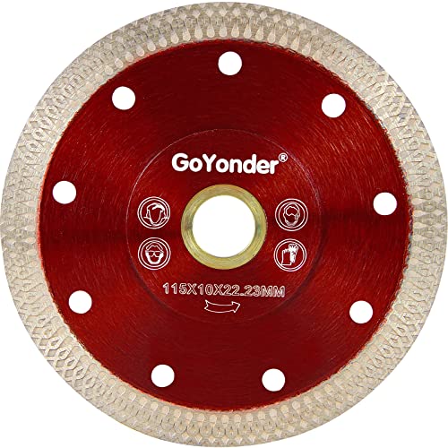 GoYonder شفرة منشار بلاط سوبر رفيعة 4 بوصة من GoYonder، شفرة ماسية لآلة الطحن، شفرة بلاط جافة ورطبة للبلاط السيراميكي، الخرسانة، قطع الجرانيت - Image 1