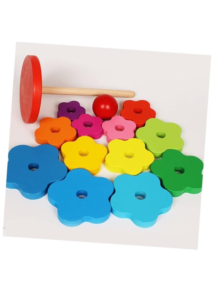 Generic - 1 Set Rainbow Tower Jenga Rainbow Stacker Rainbow Stacking Ring Stacking Ring Toys Stacking Tower Toys Rainbow Stacking Game Rainbow - Image 1