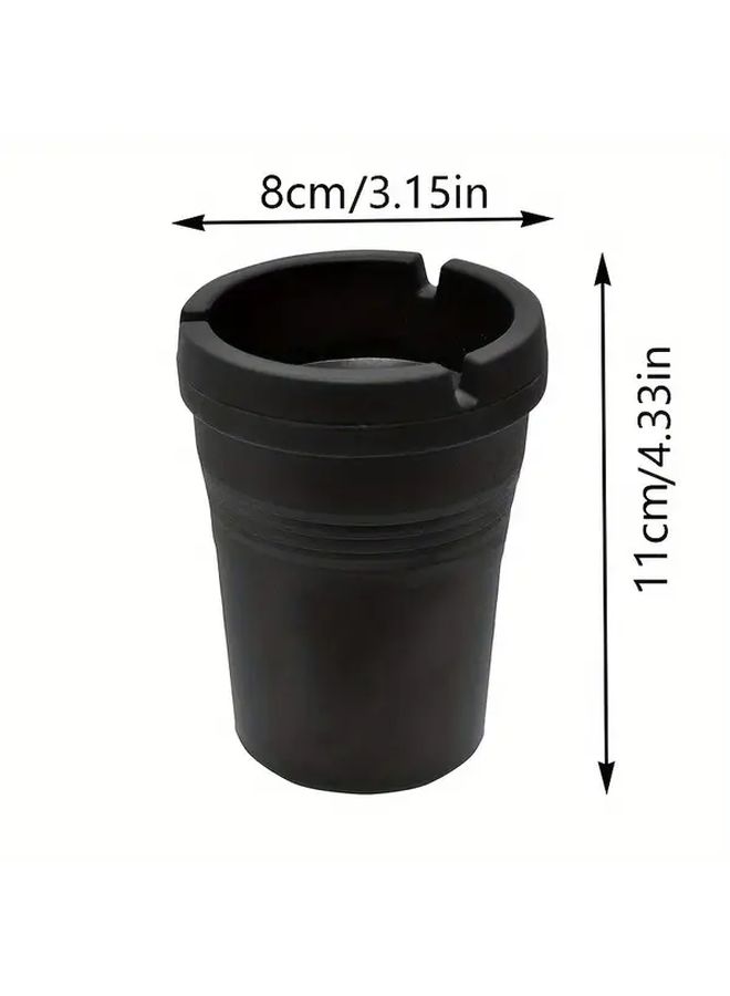 Portable Car Ashtray Open Top Smokeless Design Durable Black Plastic Easy Clean - Image 3