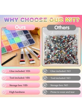 New resin jelly rhinestones, suitable for Bedazzling sets, 30,000 pieces of 28 colors 3mm multi-color flat-back gemstones, with 3 pieces of B700 jewelry glue, Bedazzler nail sets, shoes, clothing, books, crafts, diamond art - view 4