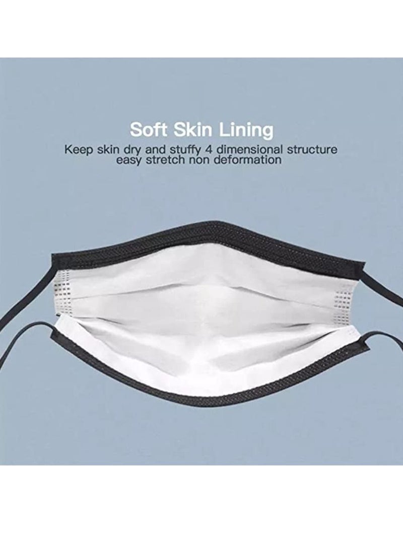 Dada 50 Pieces 3 Ply Disposable Black Face Mask - Image 2