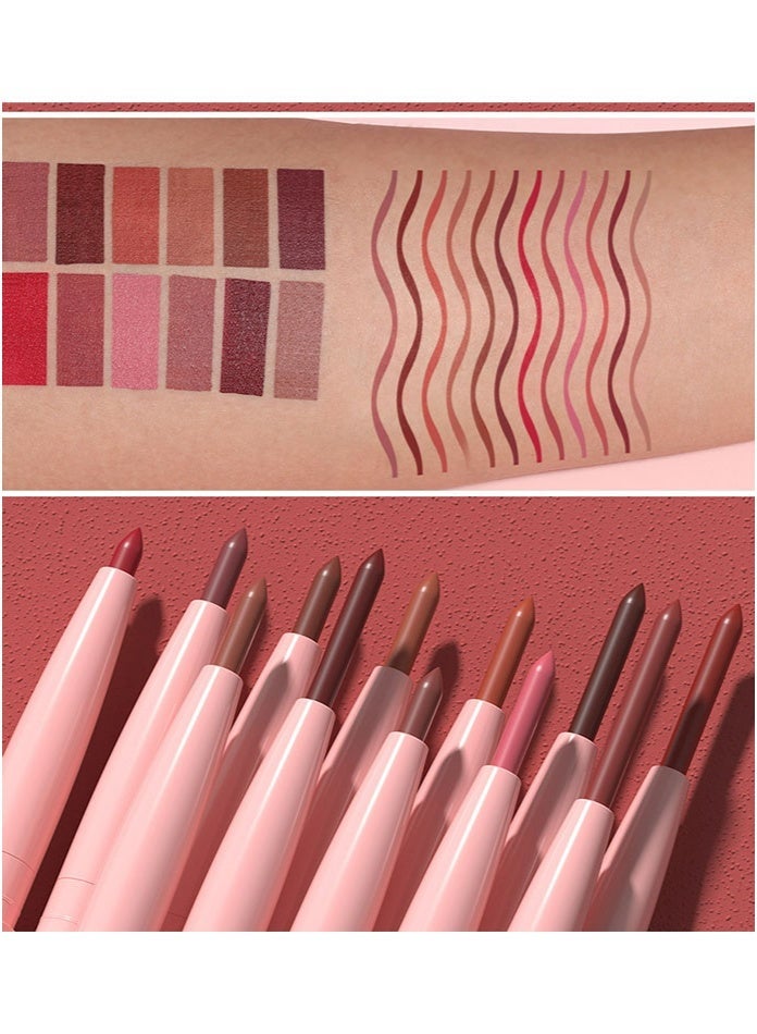 Best-Selling 12-Piece Velvet Matte Lip Liner Set. Easy To Apply, It Can Outline Your Lips. Nude Lipstick, Lip Gloss Pen. Natural, Moisturizing, Not Prone To Fading, Easy To Color, Natural And Three-Dimensional. - Image 2