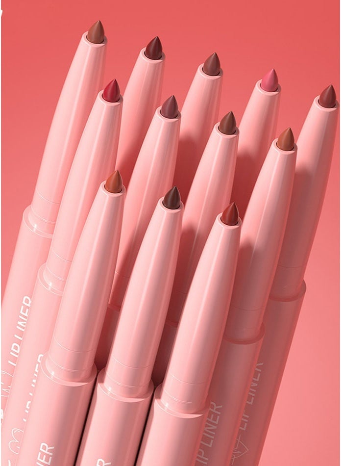 Best-Selling 12-Piece Velvet Matte Lip Liner Set. Easy To Apply, It Can Outline Your Lips. Nude Lipstick, Lip Gloss Pen. Natural, Moisturizing, Not Prone To Fading, Easy To Color, Natural And Three-Dimensional. - Image 3