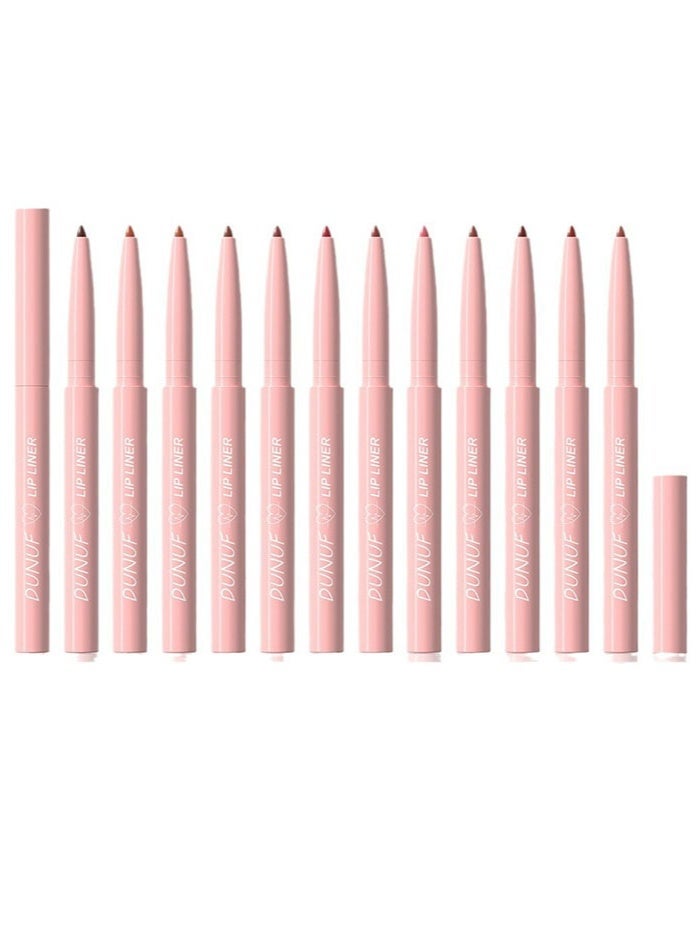 Best-Selling 12-Piece Velvet Matte Lip Liner Set. Easy To Apply, It Can Outline Your Lips. Nude Lipstick, Lip Gloss Pen. Natural, Moisturizing, Not Prone To Fading, Easy To Color, Natural And Three-Dimensional. - Image 1