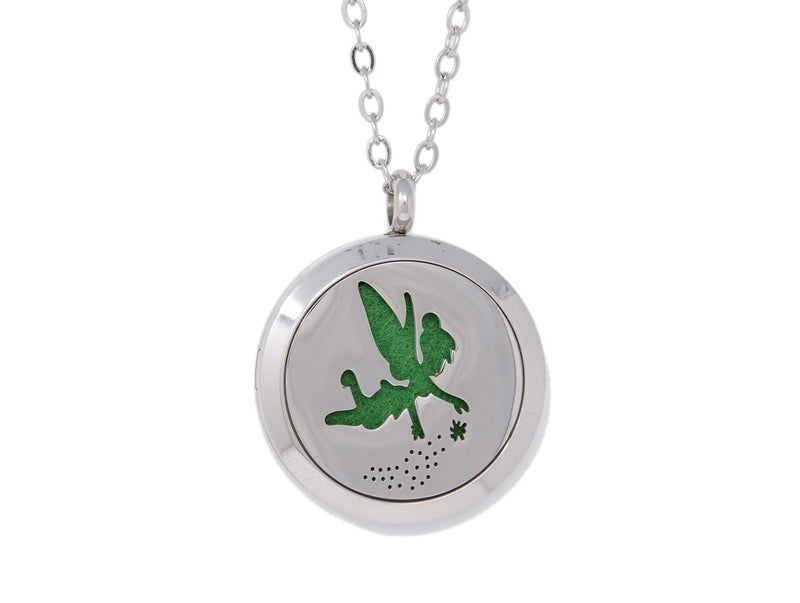 Aromatherapy Essential Oil Diffuser Stainless Steel 30MM Silver Magnetic Locket Pendant 2 Sizes Chain Necklace Refill Pads Diffuser Bracelet in a Velvet Bag MagicFairyDust