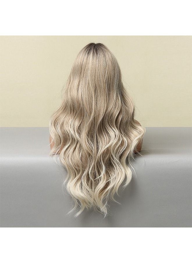 Medium Parted Big Wave Light Grey Long Wig
